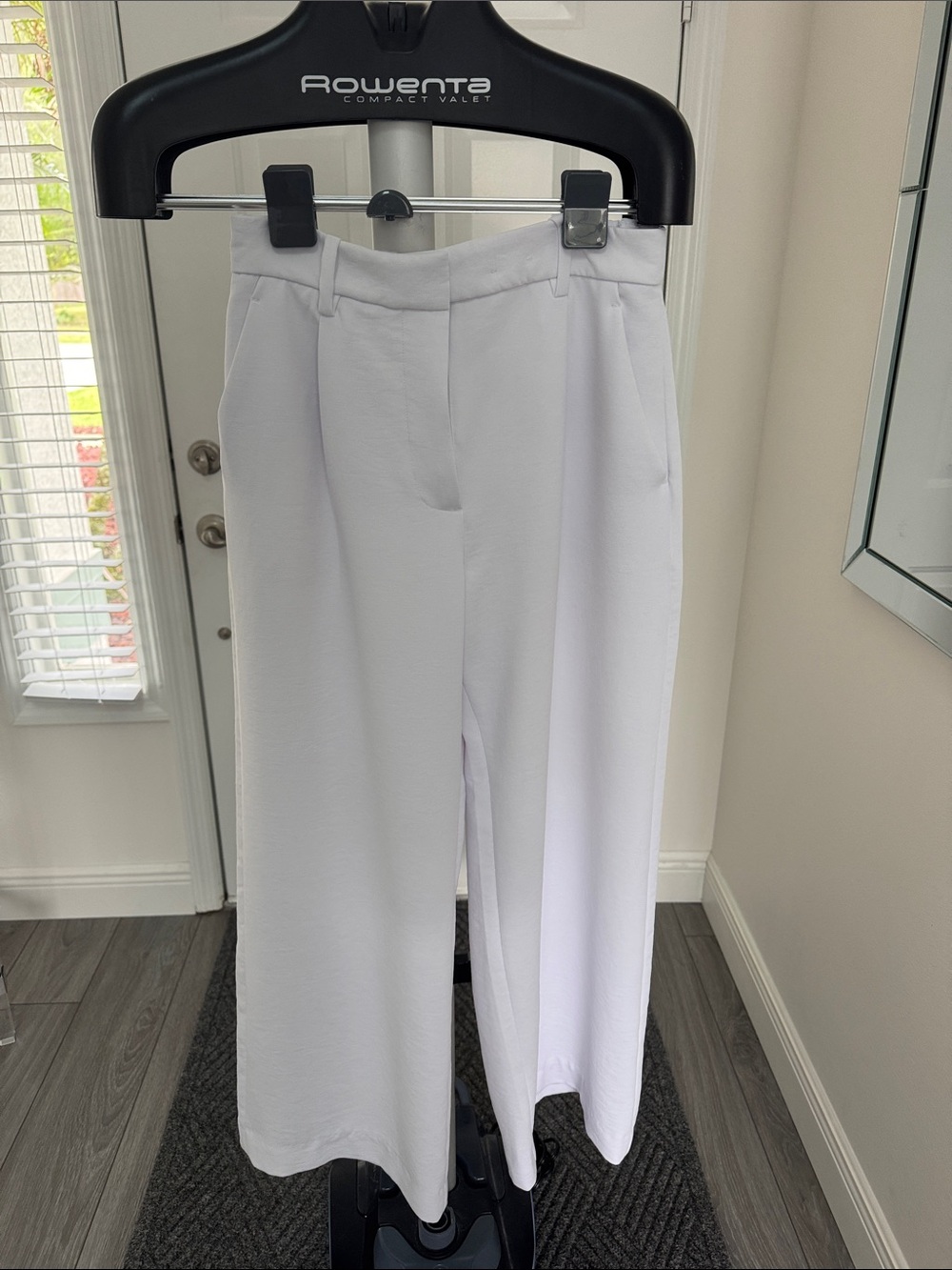 Abercrombie & Fitch White Wide-Leg Trousers